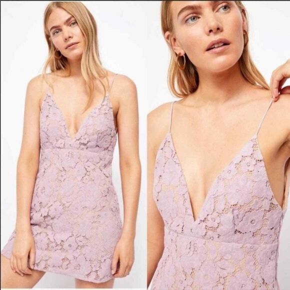 NWT Free People Dangerous Love Mini Dress In Wisteria Pink US 2 UK 6 - Picture 4 of 4